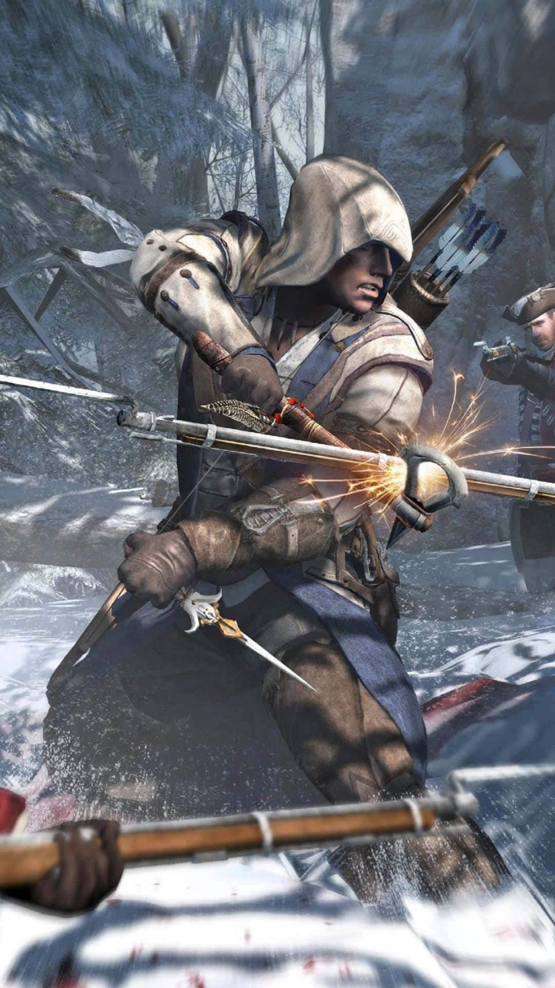 Assassin's Creed III's hero, Connor Kenway, in action Wallpaper