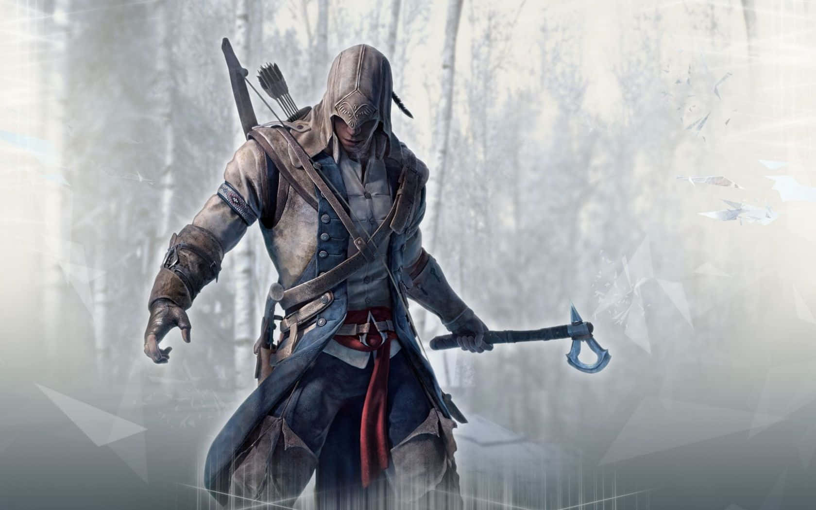 Intense Assassin Connor Kenway in Action Wallpaper
