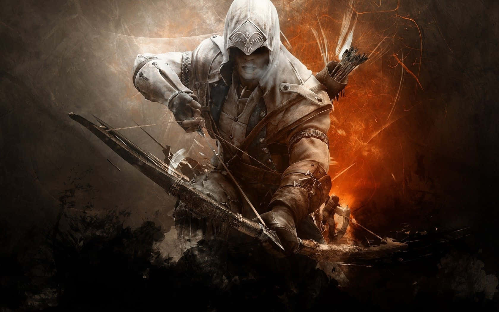 Caption: Connor Kenway in Action Wallpaper