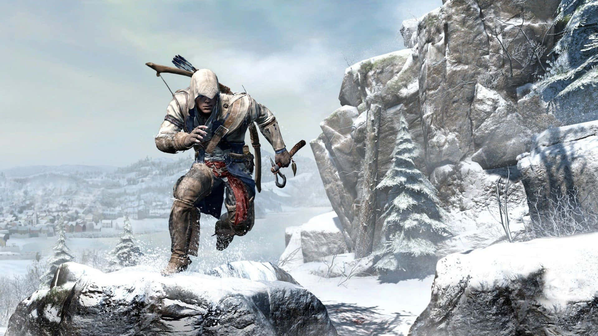 Connor Kenway in Action Wallpaper