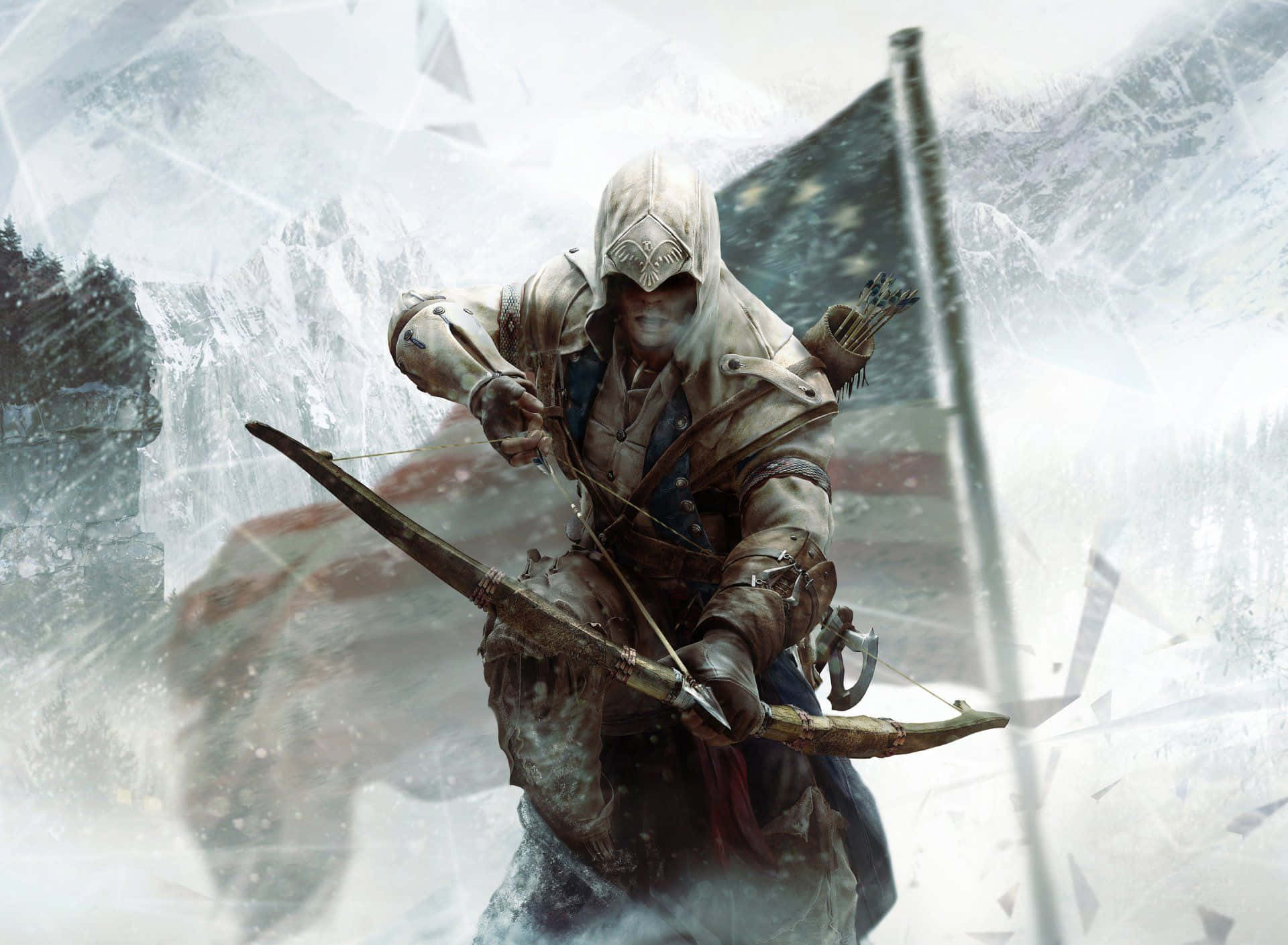 Majestic Connor Kenway in Action Wallpaper
