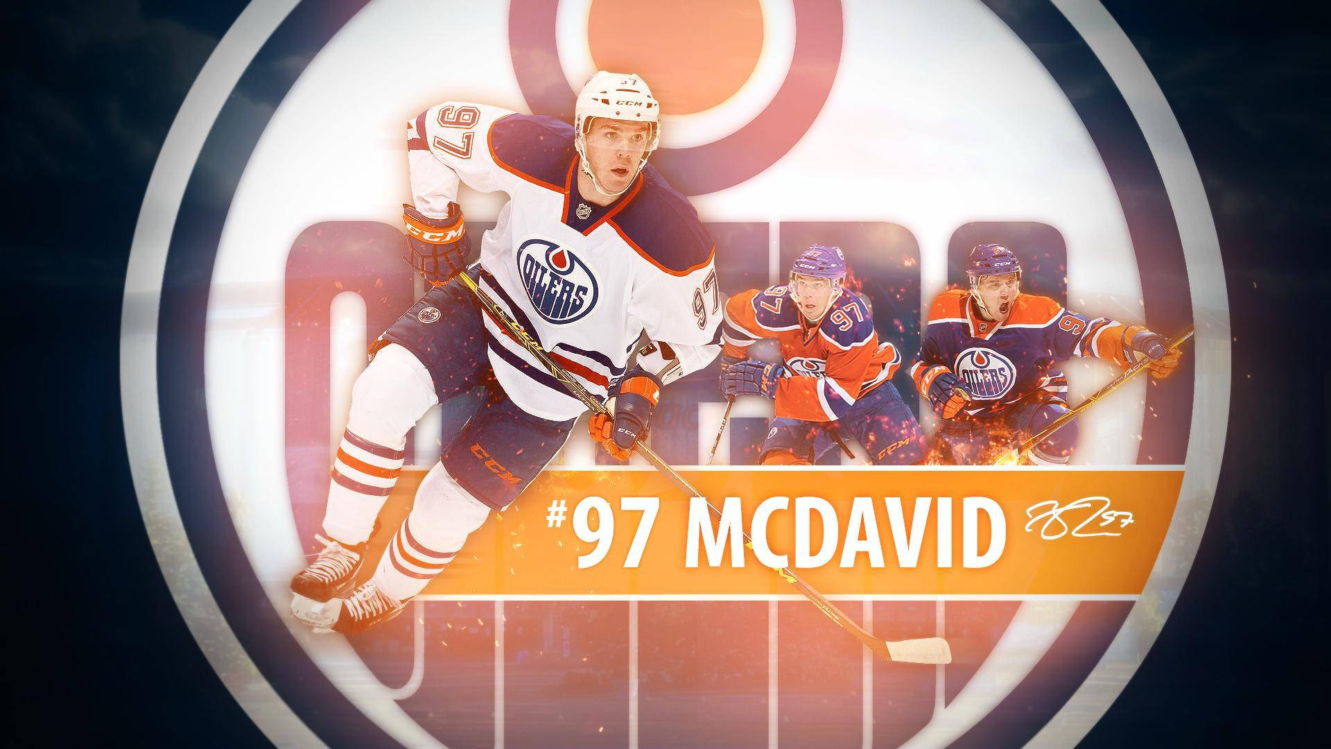 Connor Mcdavid, en professionel ishockeyspiller, fejrer alle på dit skrivebord Wallpaper