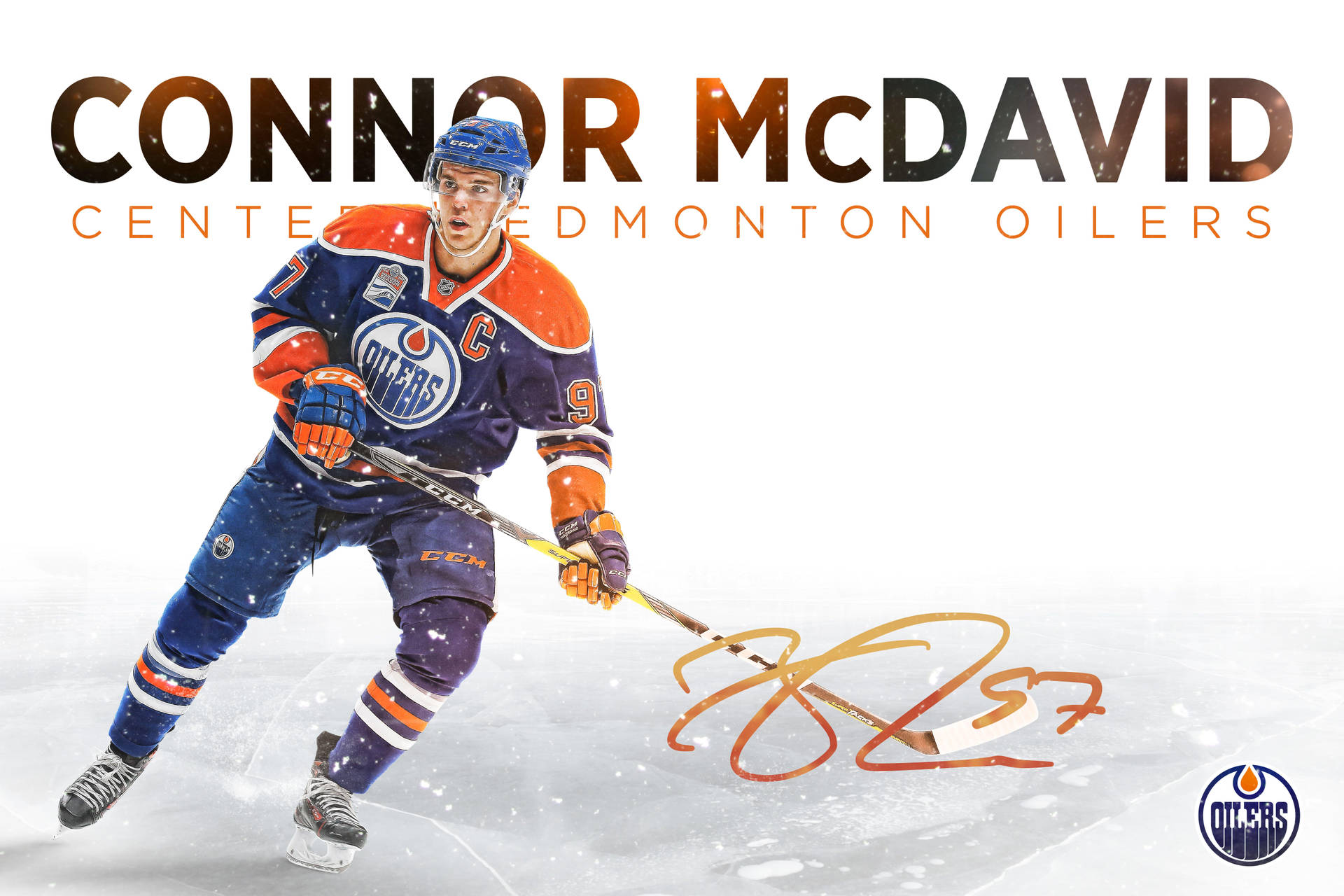 Connor Mcdavid Center af Edmonton Oilers Wallpaper