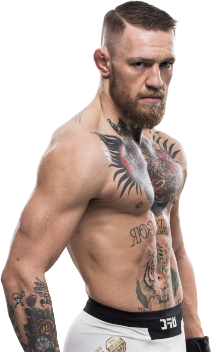 Conor Mc Gregor Tattooed Fighter Pose PNG