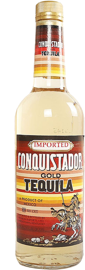 Conquistador Gold Tequila Bottle PNG