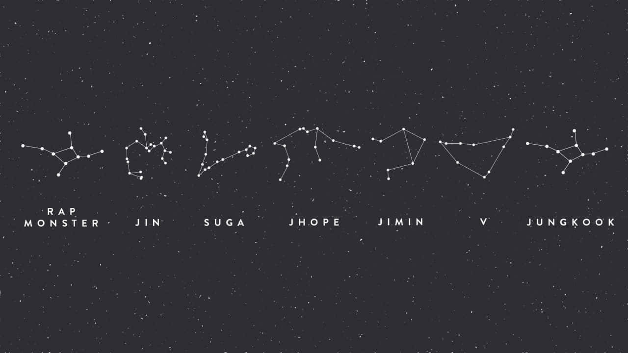 Illuminated Constellations in the Night Sky Wallpaper