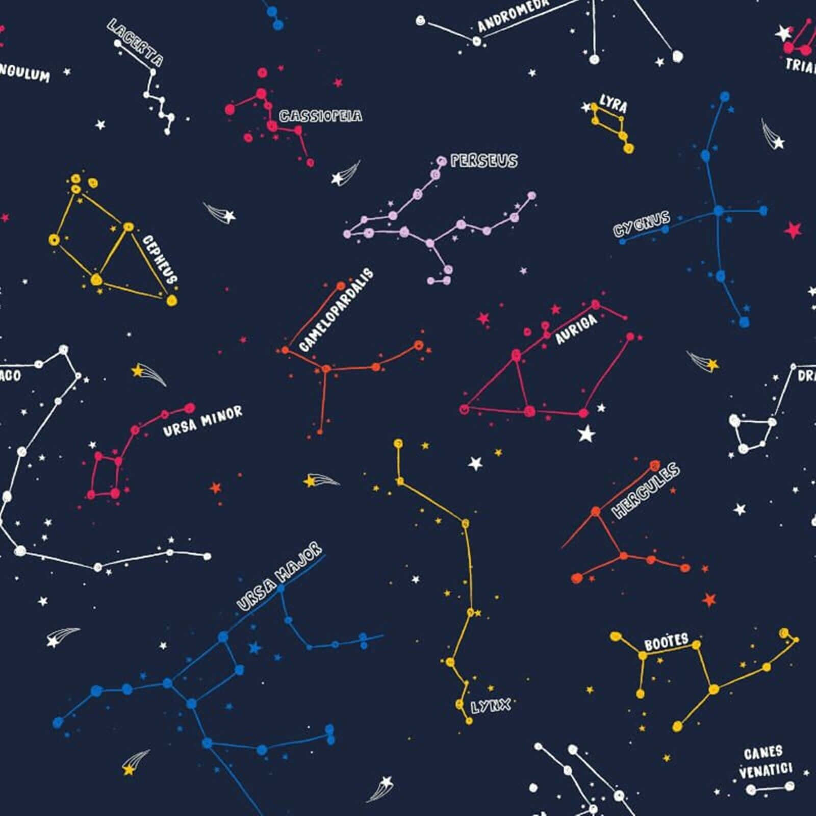 Celestial Constellations in Night Sky Wallpaper