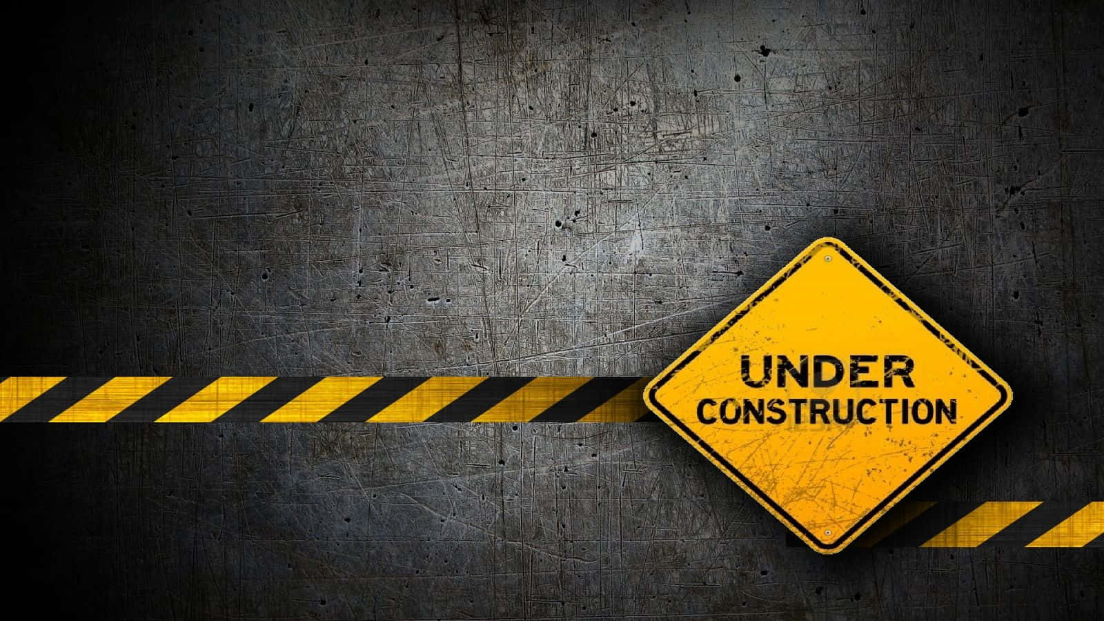 Under Construction Sign On A Metal Background