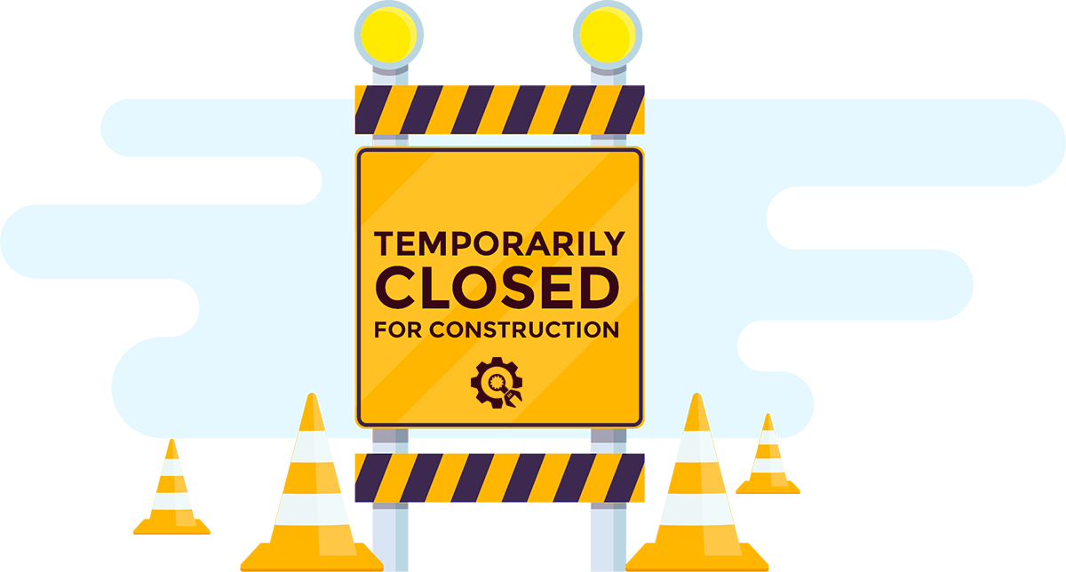 Construction Closure Notification Sign PNG
