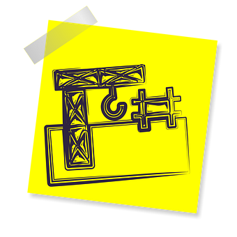 Construction Crane Icon Yellow Sticky Note PNG