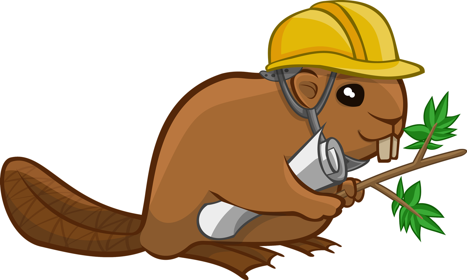 Construction Worker Squirrel Cartoon PNG