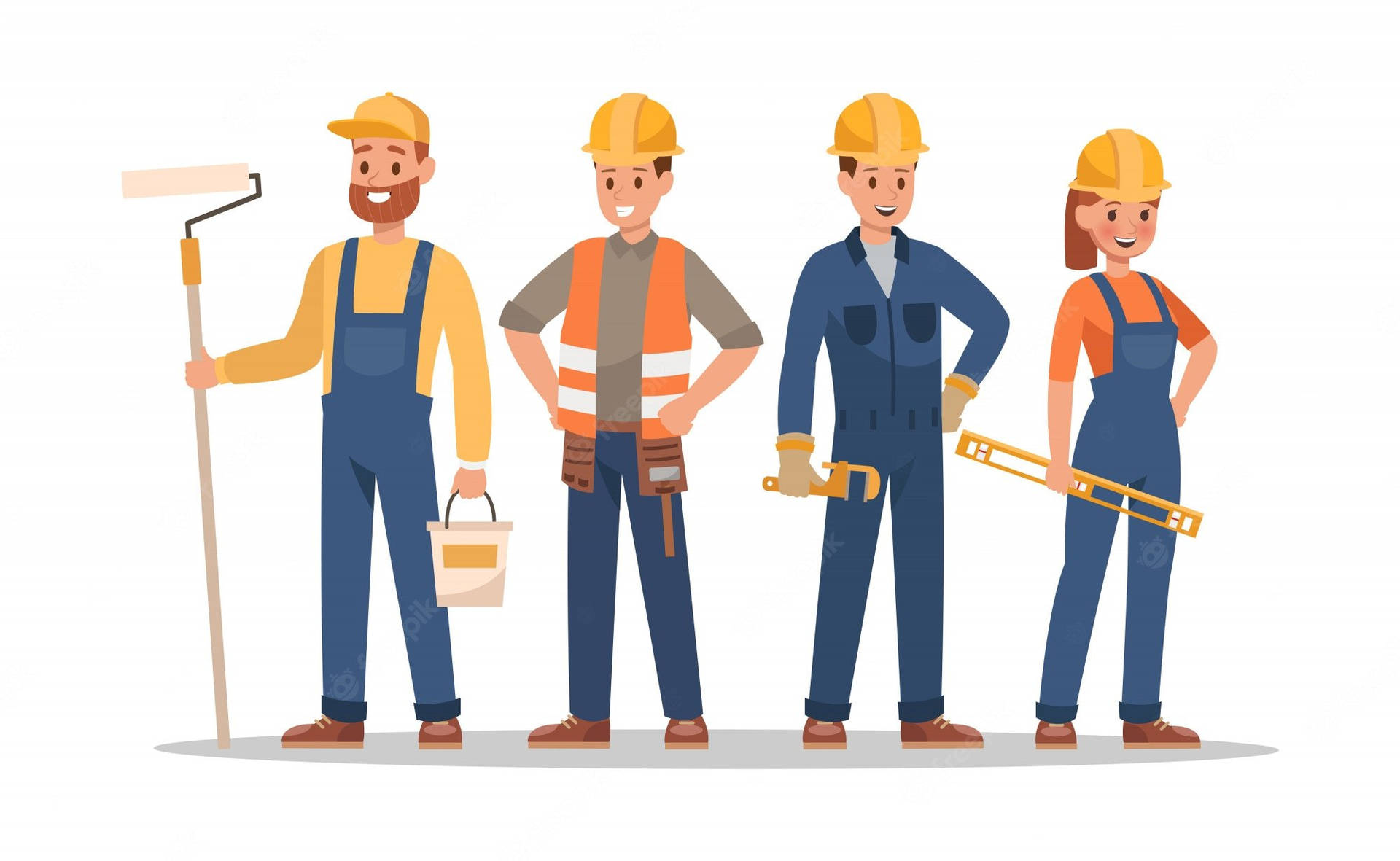 Prolific Construction Workers at Work Wallpaper