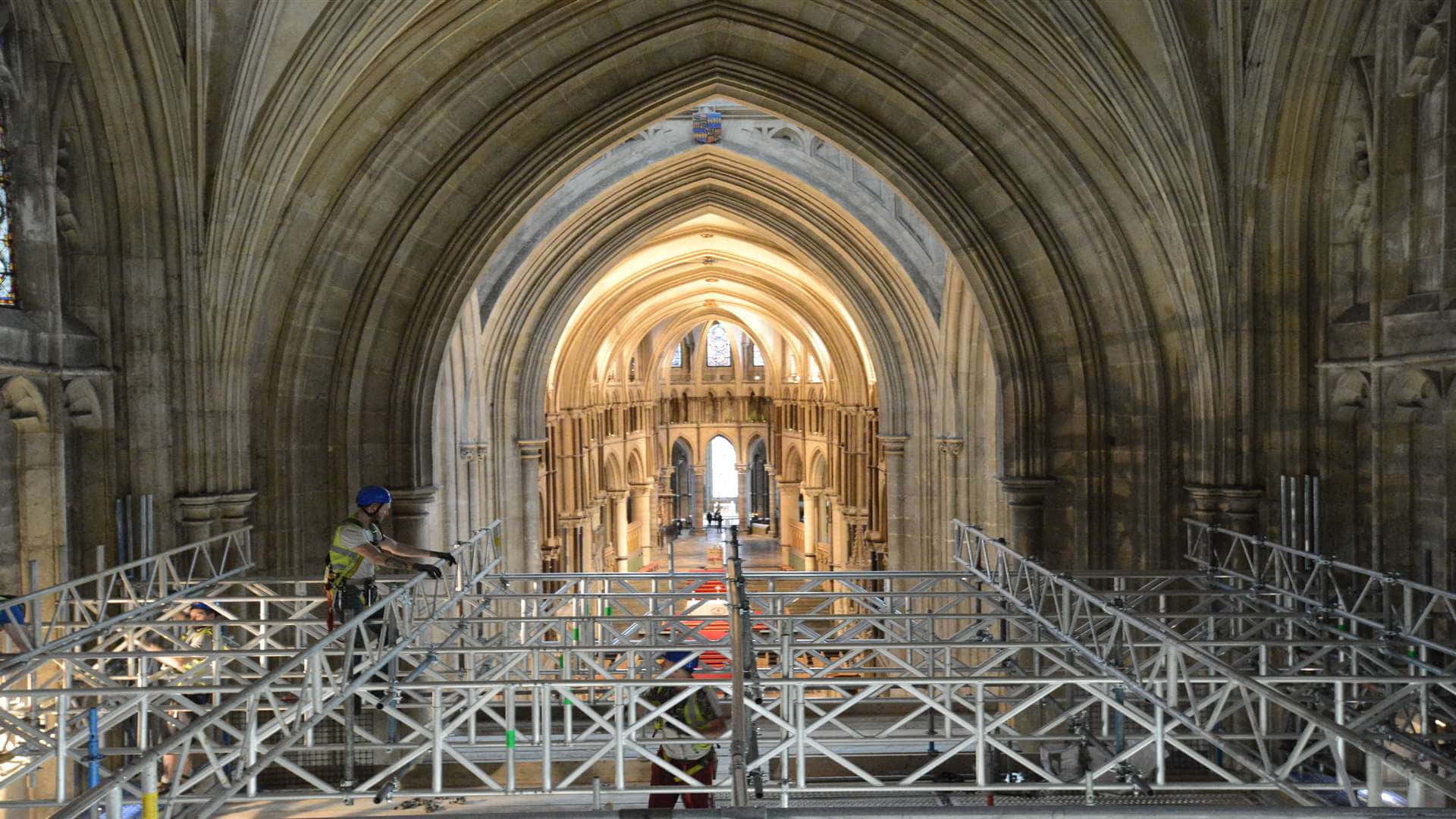 Construction Works At Trinity Chapel Of Canterbury Cathedral Wallpaper