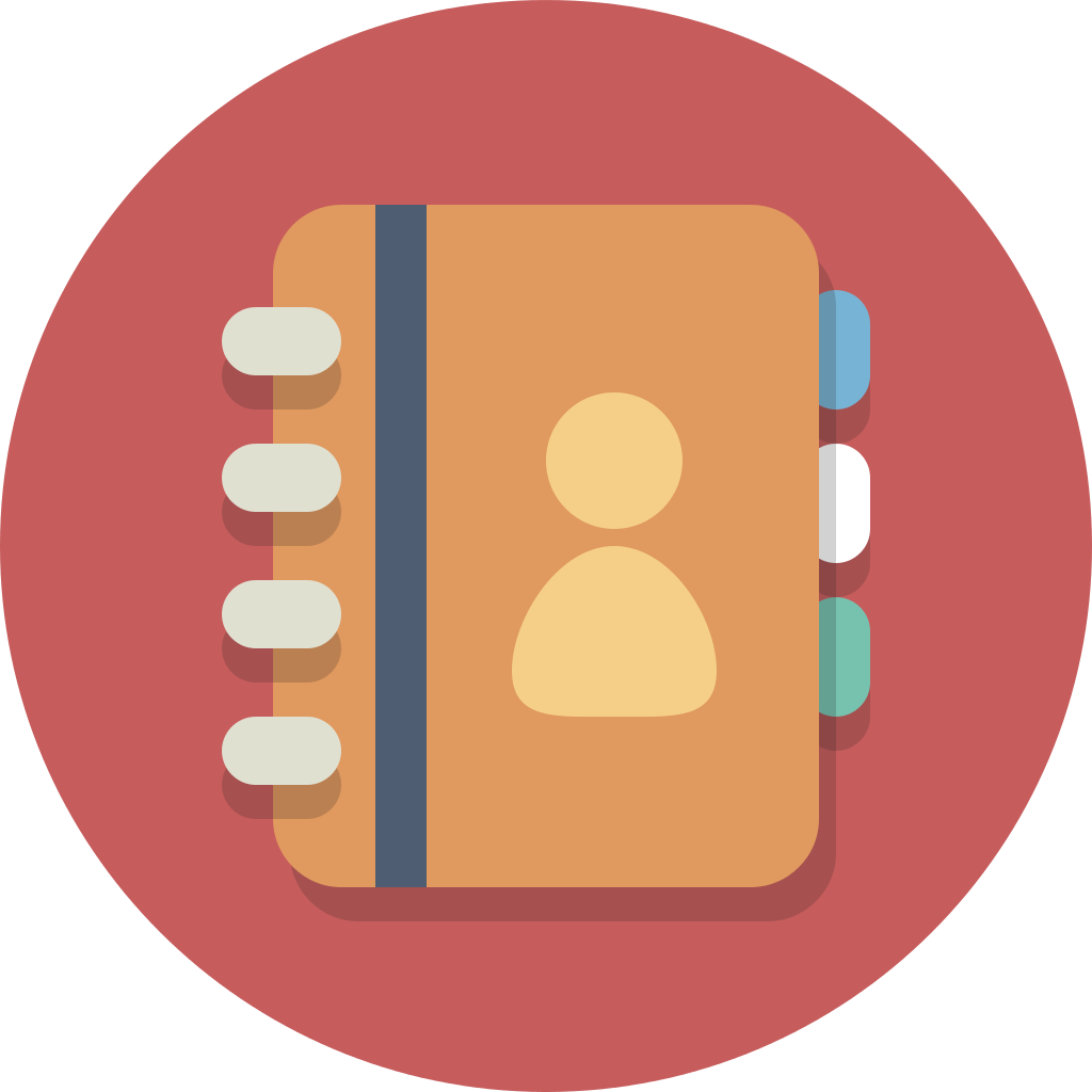 Contact Book Icon Flat Design PNG