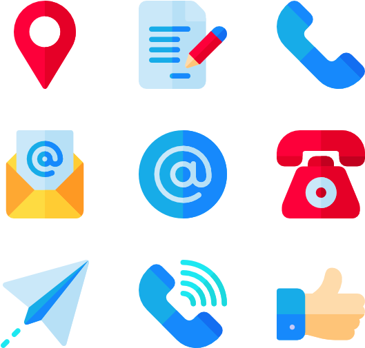 Contact Us Icons Set PNG