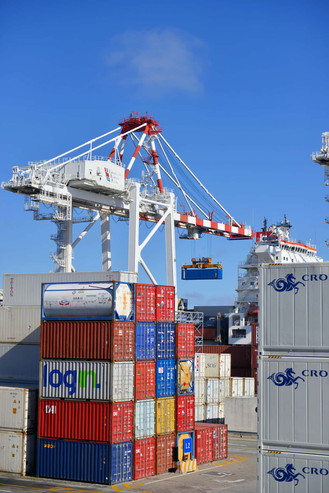 Container Port Crane Operation Wallpaper