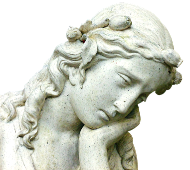 Contemplative Angel Statue PNG