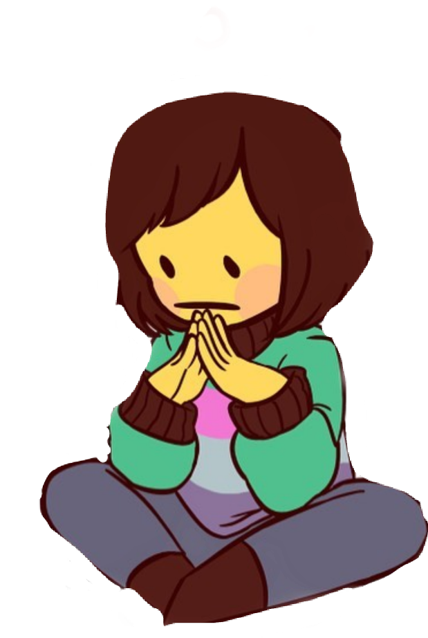 Contemplative Animated Character PNG