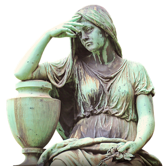 Contemplative Female Statue PNG