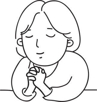 Contemplative Figure Line Art PNG