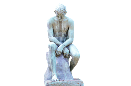 Contemplative Figure Statue PNG