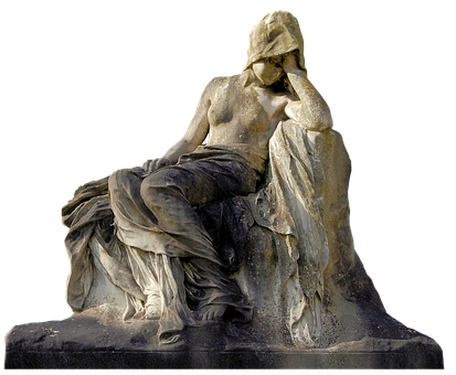 Contemplative Figure Statue PNG