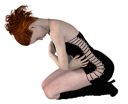 Contemplative_ Figure_with_ Corset PNG