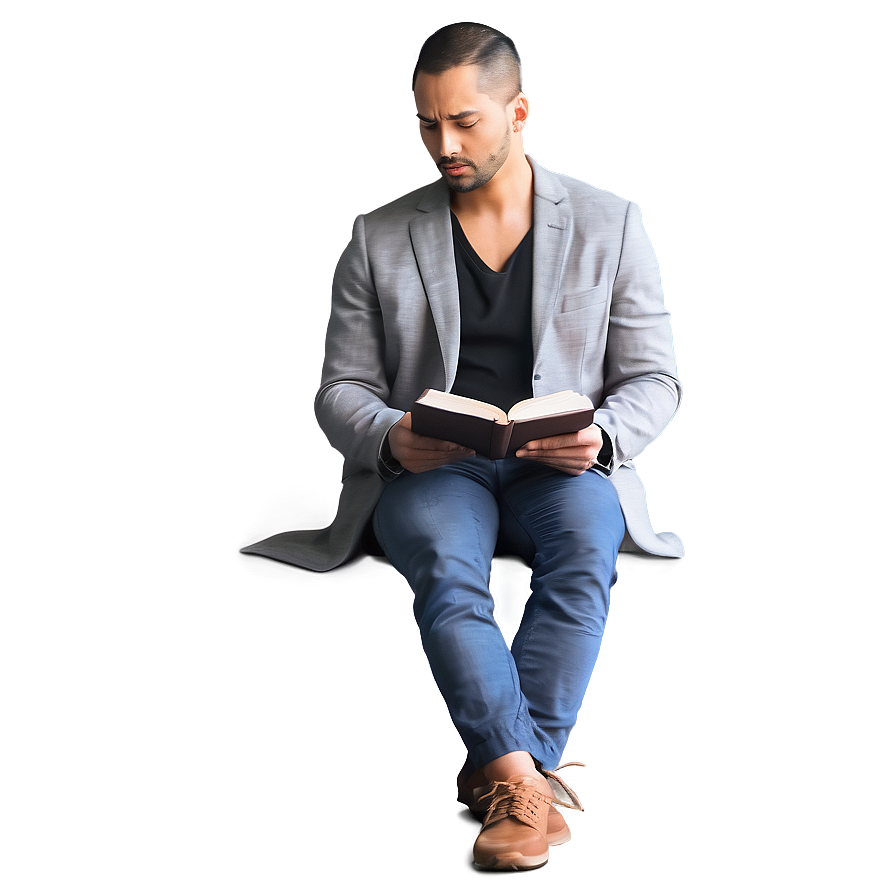 Contemplative Male Figure Png 06262024 PNG