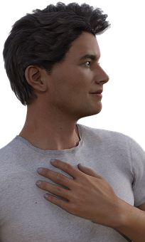 Contemplative Man Profile PNG