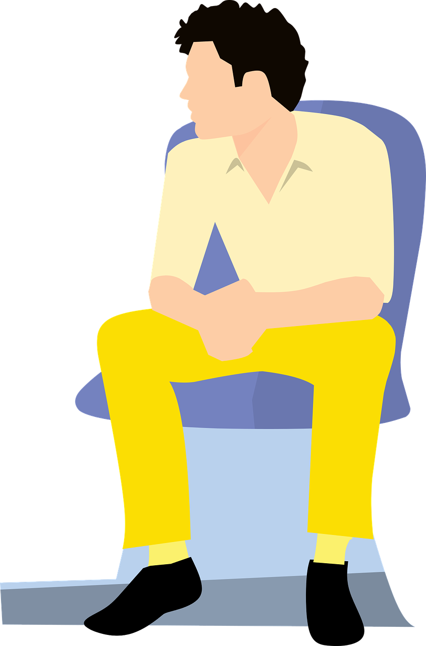 Contemplative Man Sitting PNG