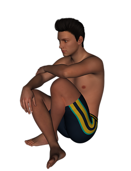 Contemplative Man3 D Render PNG