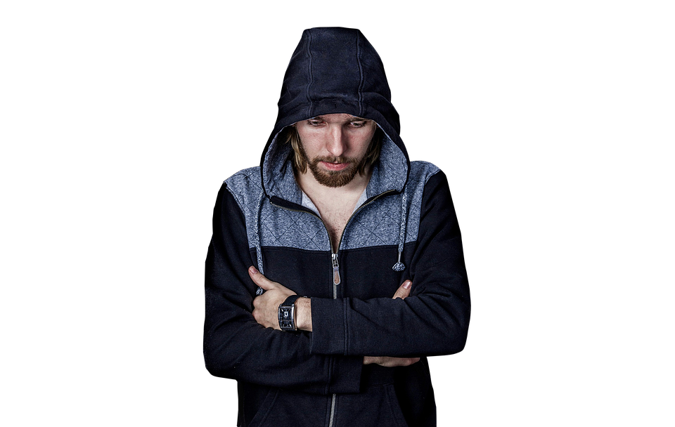 Contemplative Manin Hoodie PNG