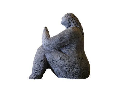 Contemplative Stone Sculpture PNG