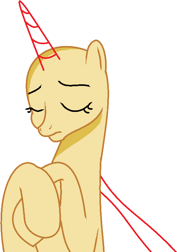 Contemplative Unicorn M L P Base PNG