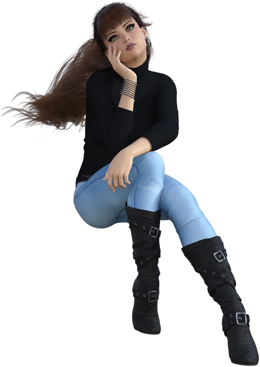 Contemplative3 D Character Sitting PNG