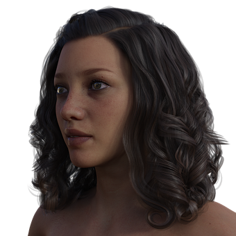 Contemplative3 D Portrait PNG