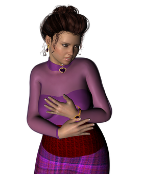 Contemplative3 D Rendered Girl PNG