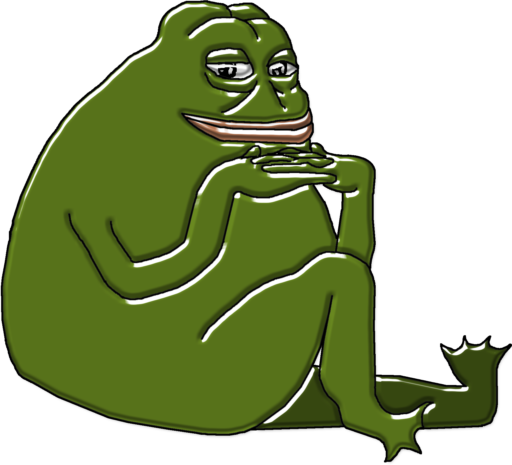 Contemplative_ Frog_ Meme.png PNG