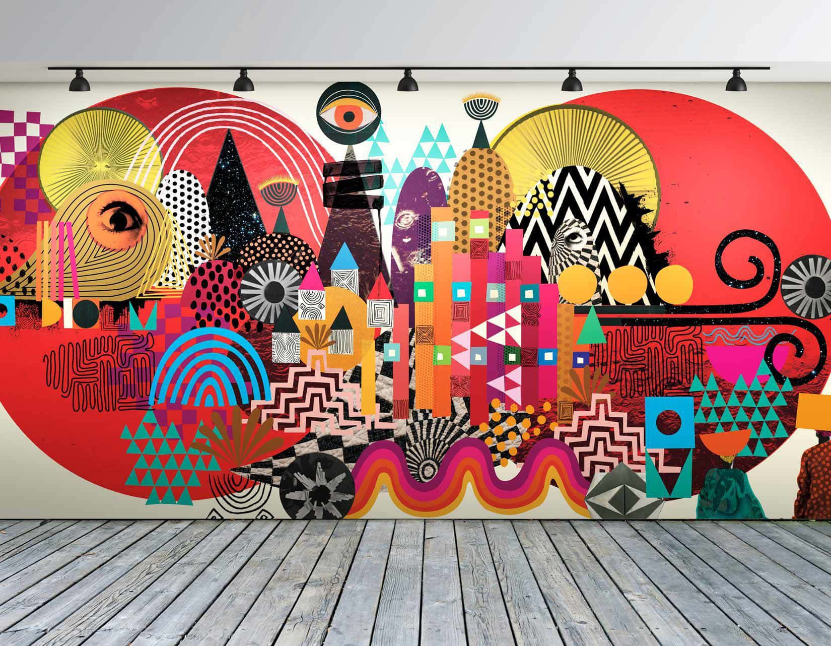 Invest in Colourful Contemporary Art Wallpaper