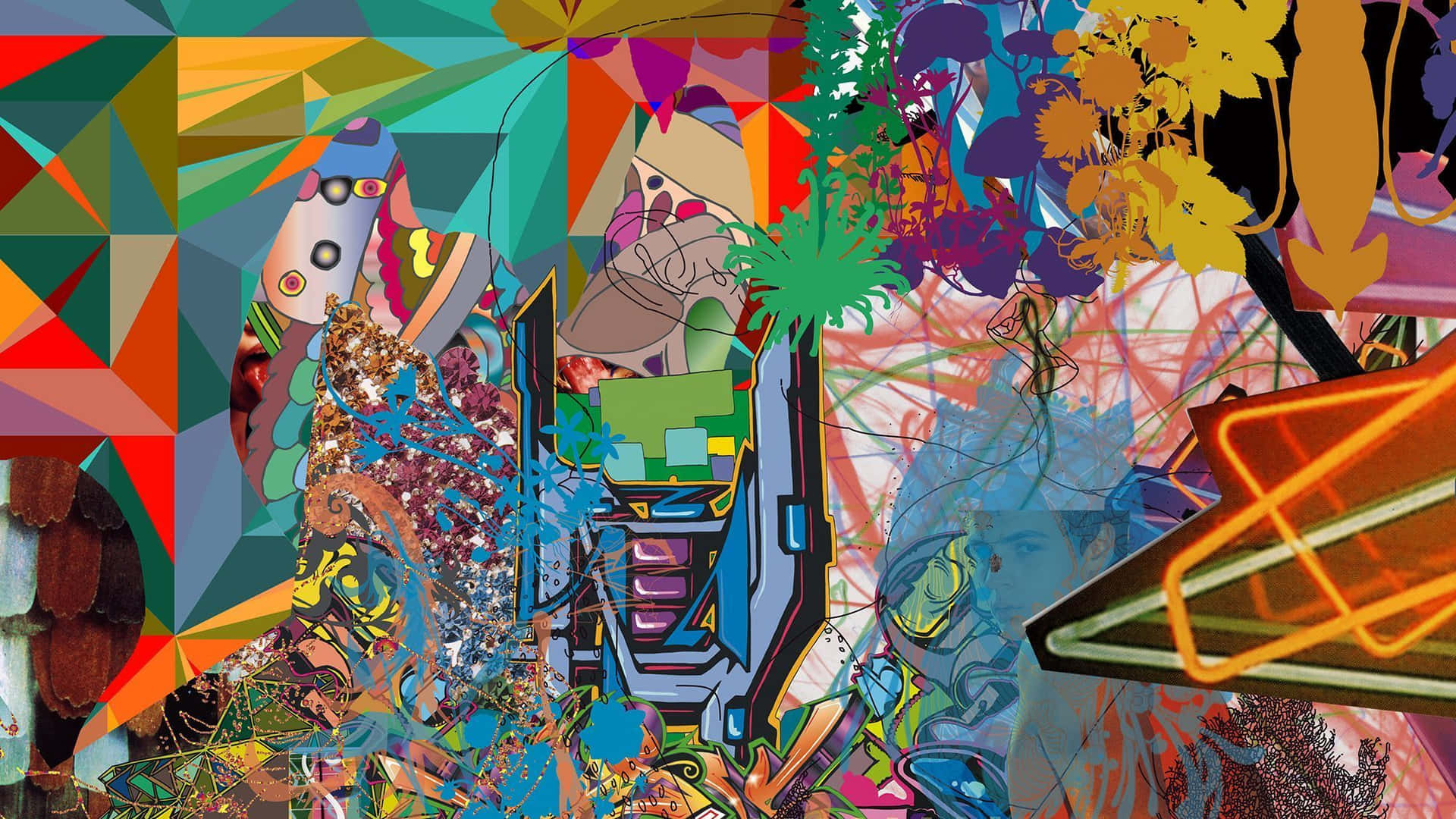 Dive Into a Vibrant Modern Artwork Wallpaper
