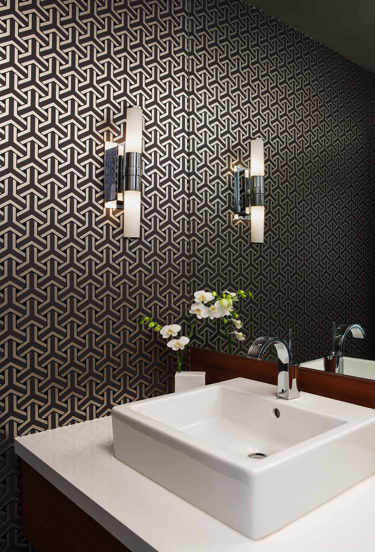 Elegant Contemporary Bathroom Wallpaper