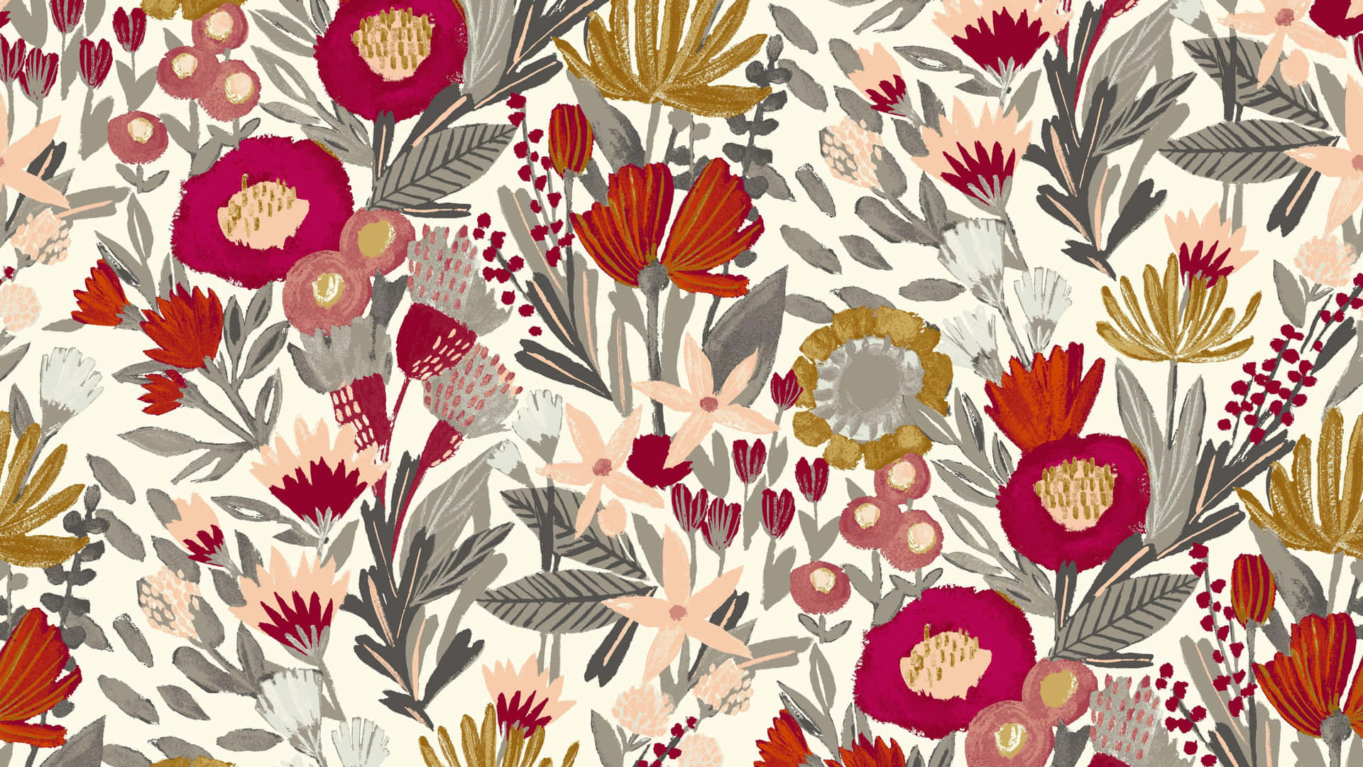 Contemporary Floral Pattern Design Wallpaper