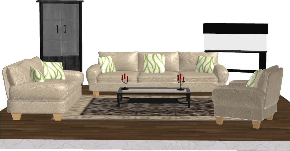Contemporary Living Room Setup PNG