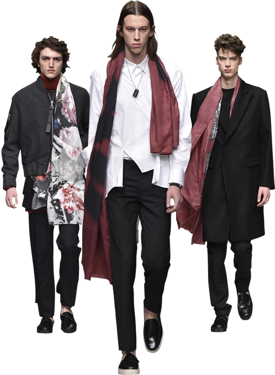 Contemporary Mens Fashion Trio PNG