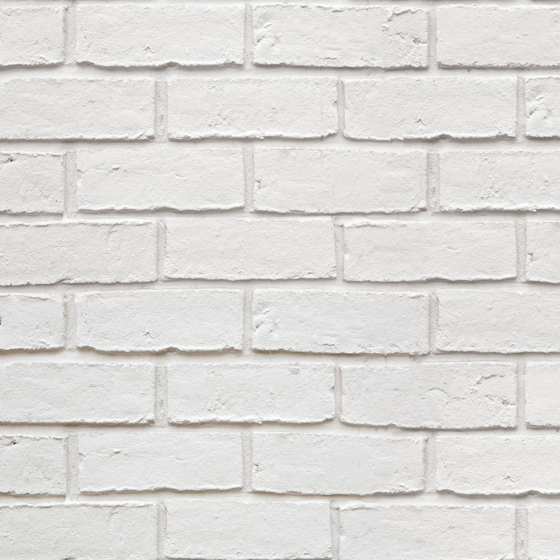 White Brick Wall with Running Bond Wallpaper