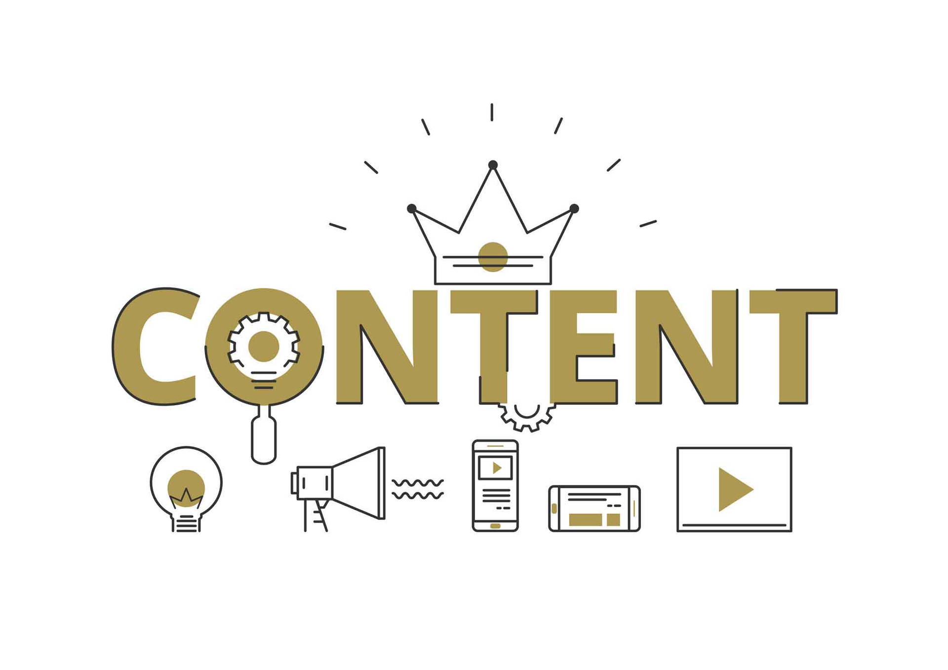 Content Creation In White And Gold Wallpaper