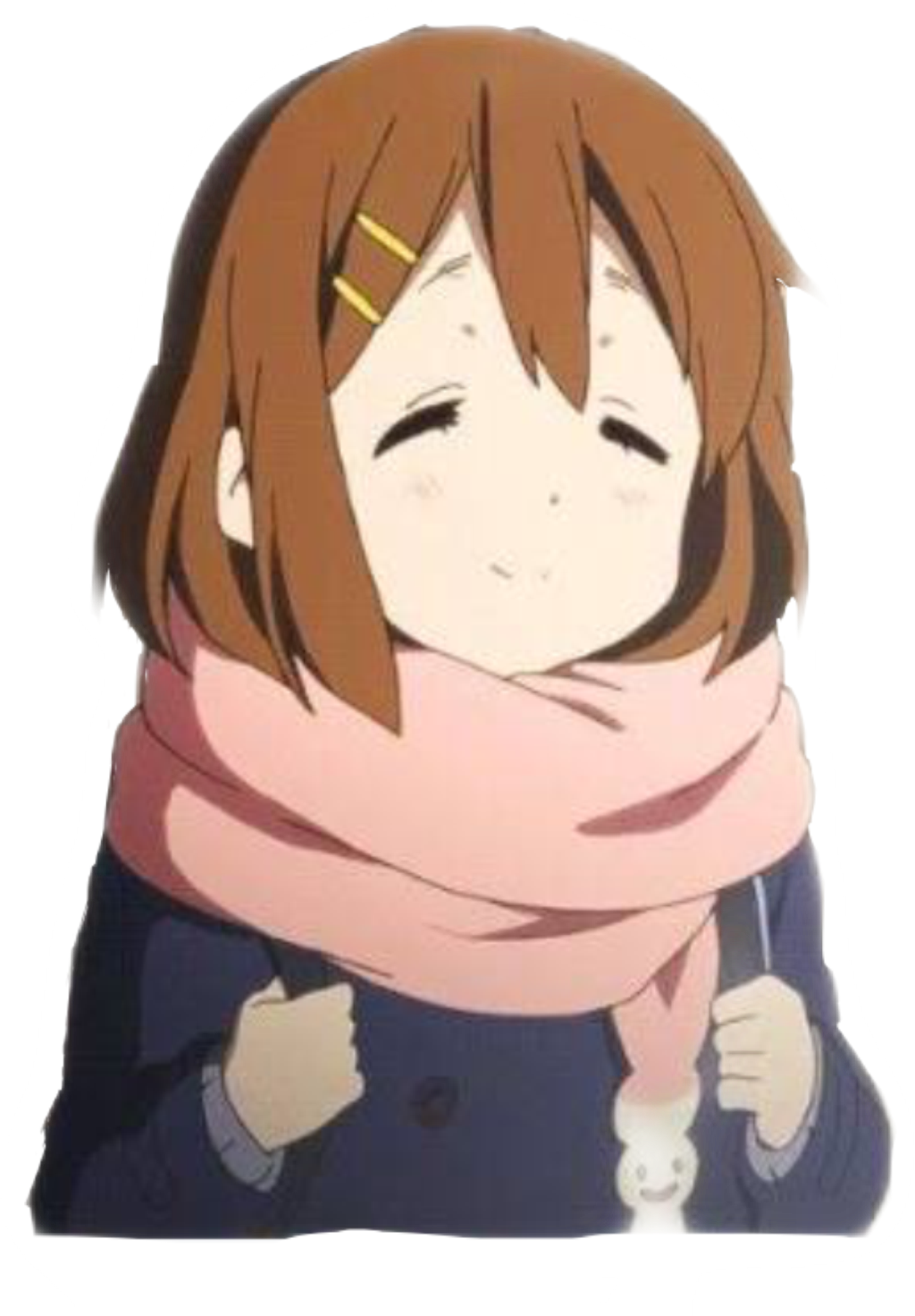 Content_ Anime_ Girl_ Smiling_with_ Scarf.png PNG