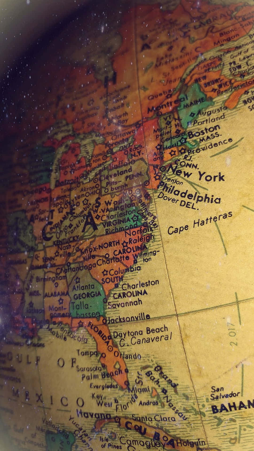 Continent Of North America On Globe Map Wallpaper
