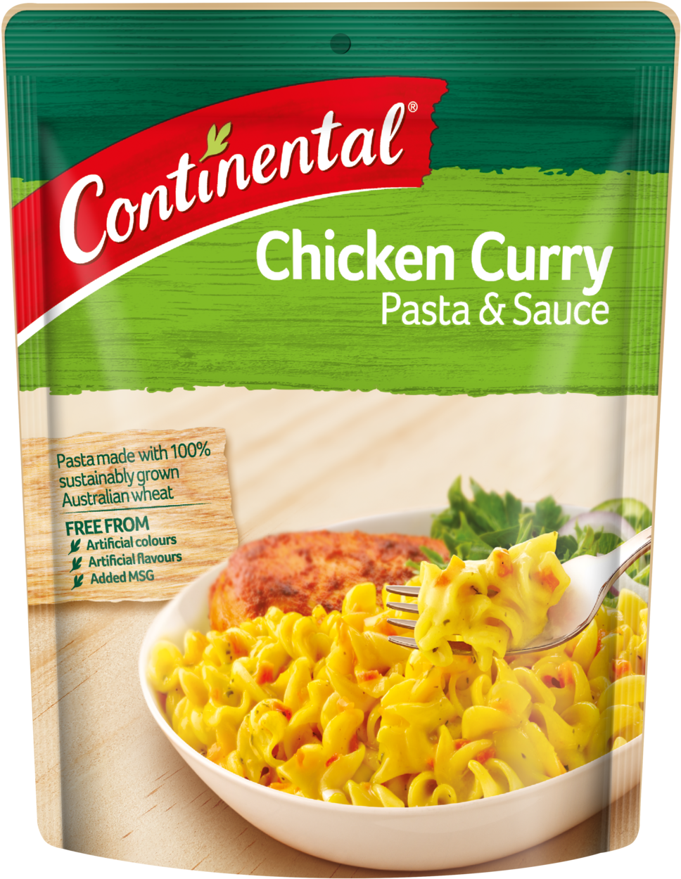 Continental Chicken Curry Pasta Packet PNG