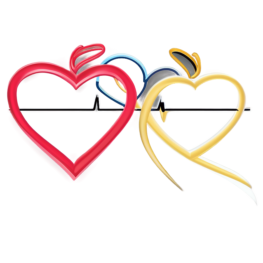 Continuous Heart Line Design Png 06262024 PNG